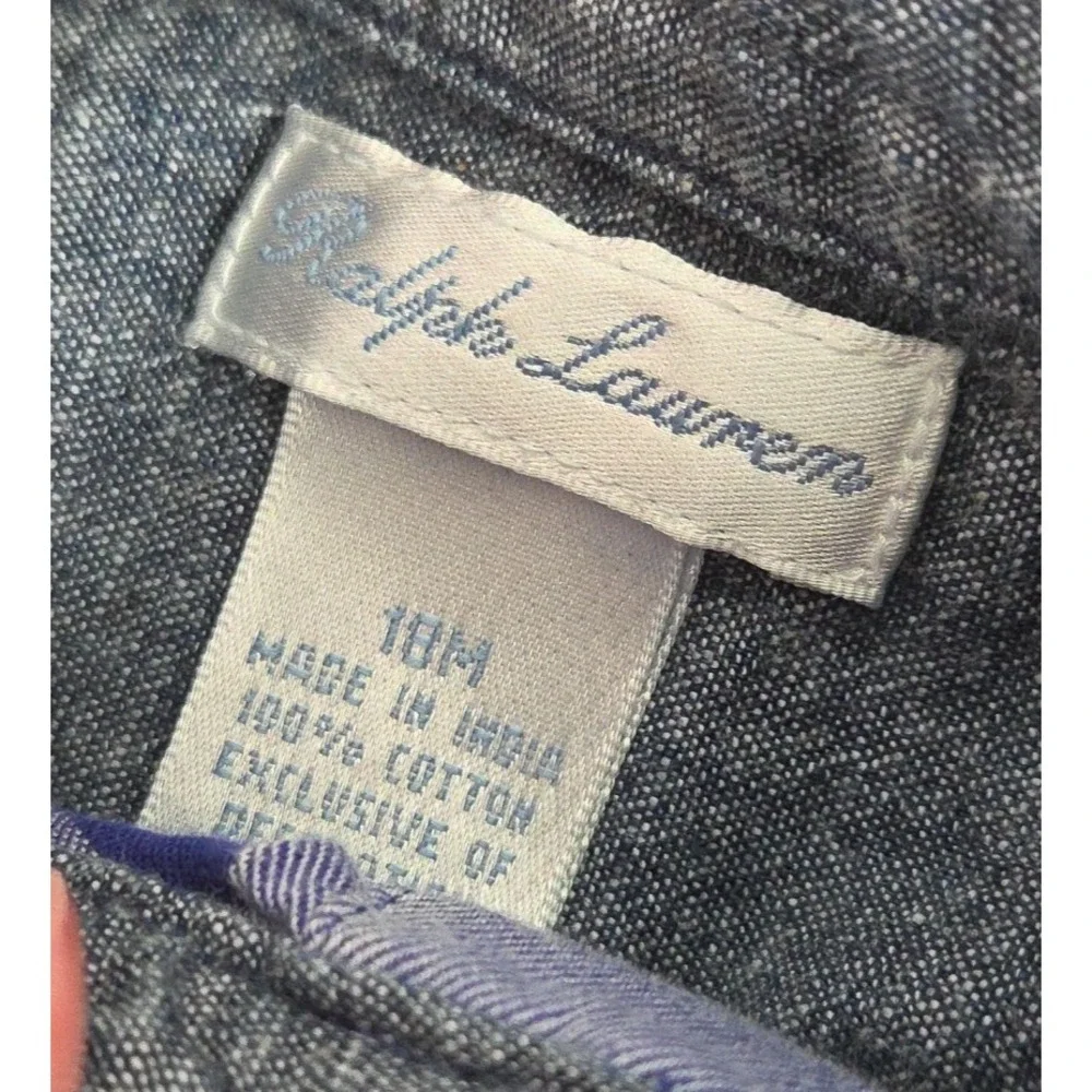 Ralph Lauren Toddler 18‎ Months Oxford Shirt Blue Pink Plaid Preppy Pony Logo